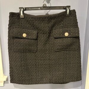 Maison d’Amelie Elegant Lined Black Tweed Skirt 8